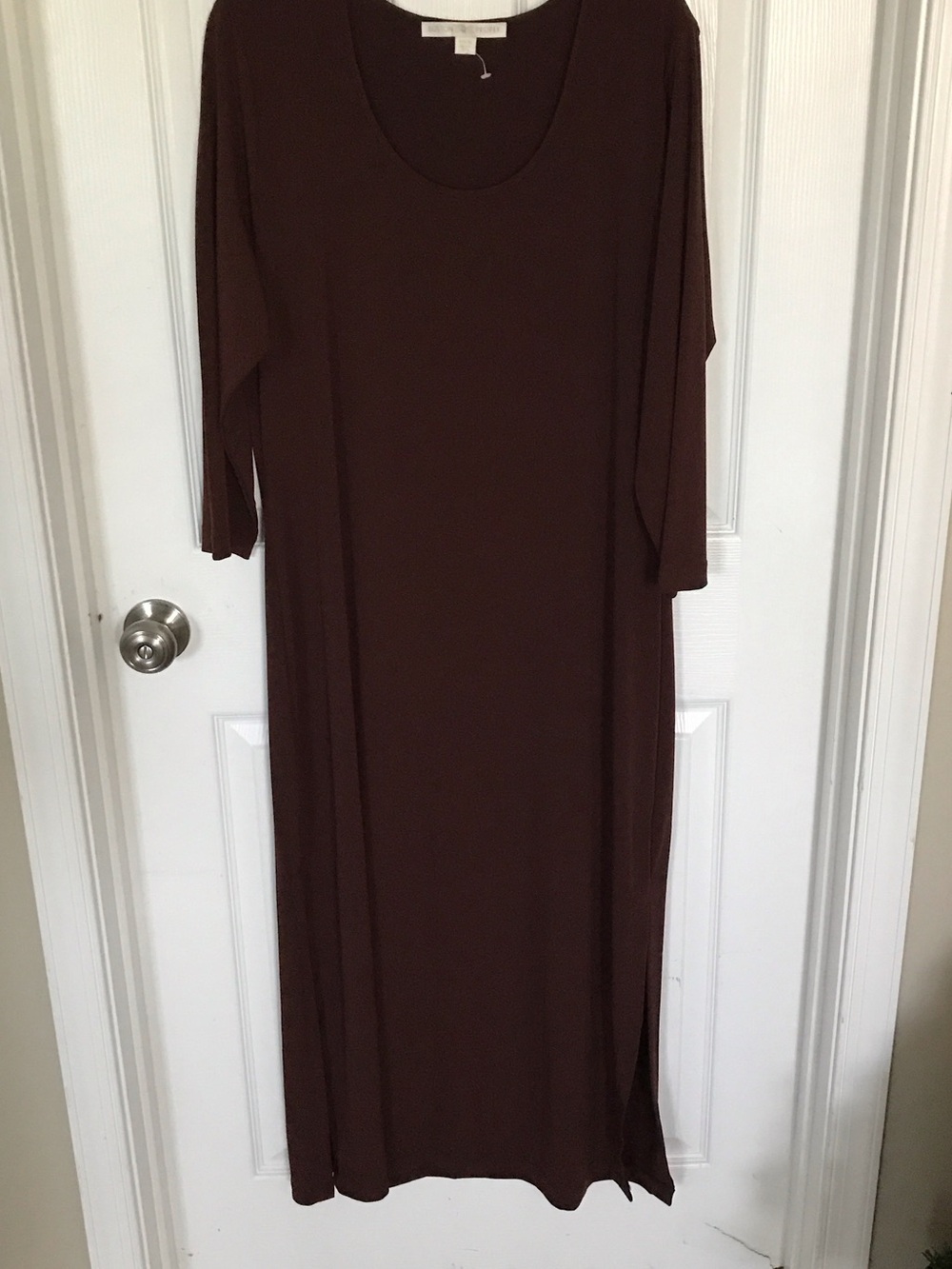 Boston Proper Travel Brown Scoop Neck Maxi Dress - Women